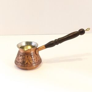 DEMMEX Copper Turkish Greek Arabic Coffee Pot Maker Stovetop Engraved EUC